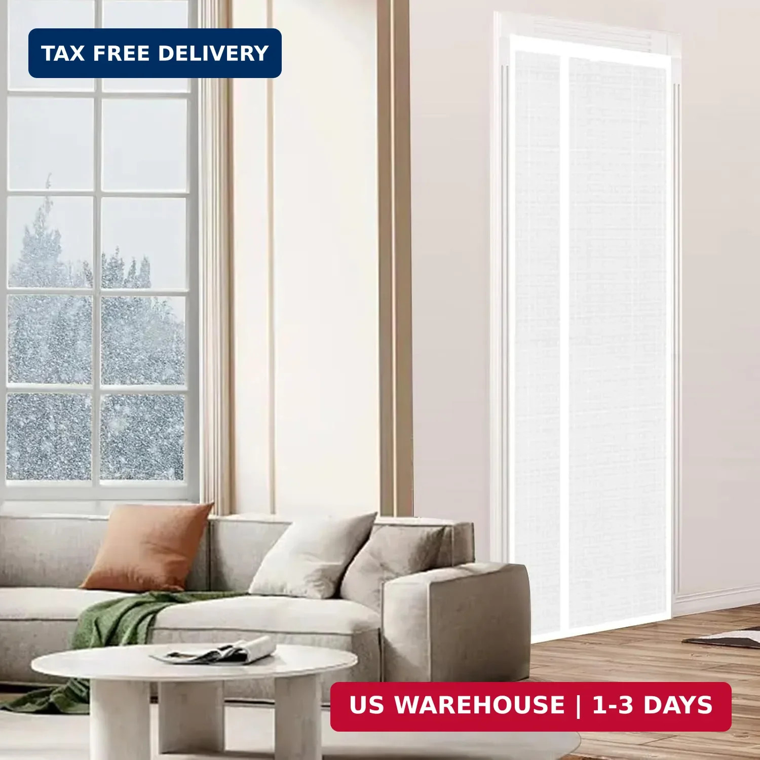 Reversible Left or Right Side Opening Insulated Door Curtain, Keep Cold Out Ther