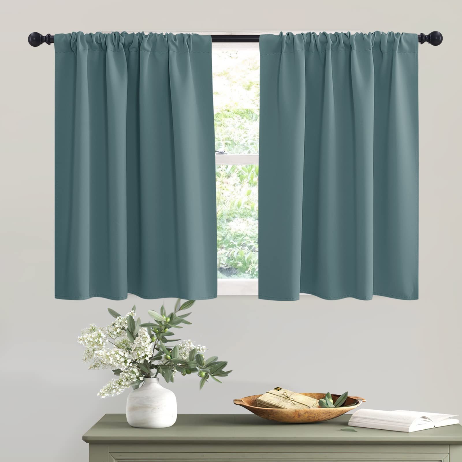 Bathroom Curtains Room Darkening Privacy Small Window Curtains for Bedroom Ki…