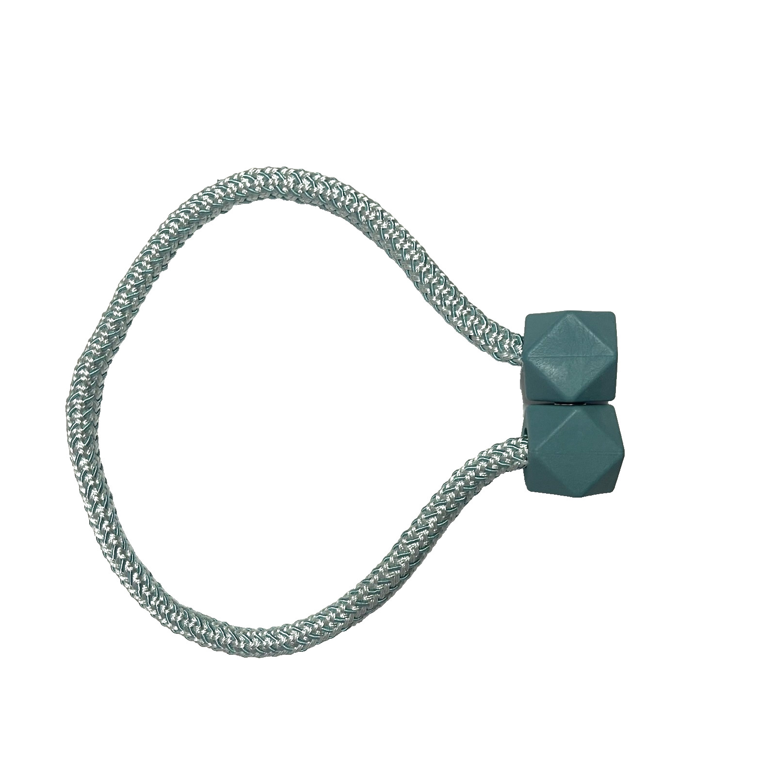 1 Piece Magnetic Drape Curtain Tiebacks ~ Braided Rope , Octagon ~ Green