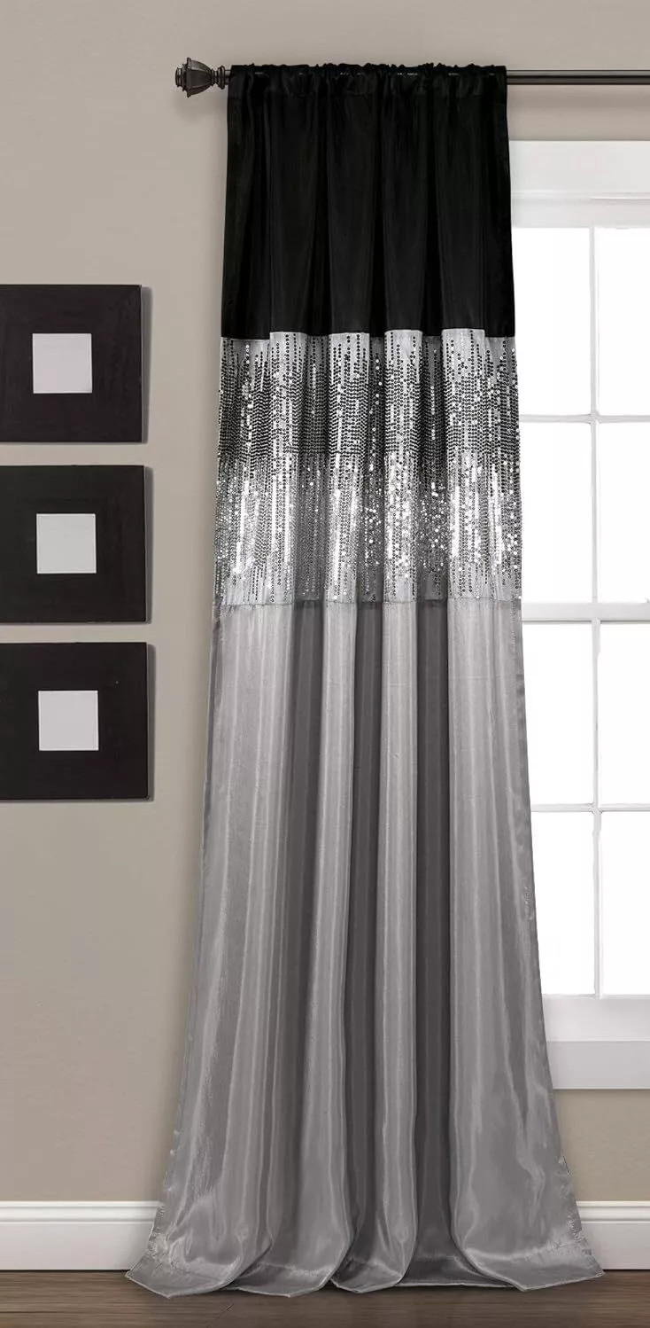 Lush Dcor Night Sky Panel For Living Bedroom Dining Room single Curtain 84X 42