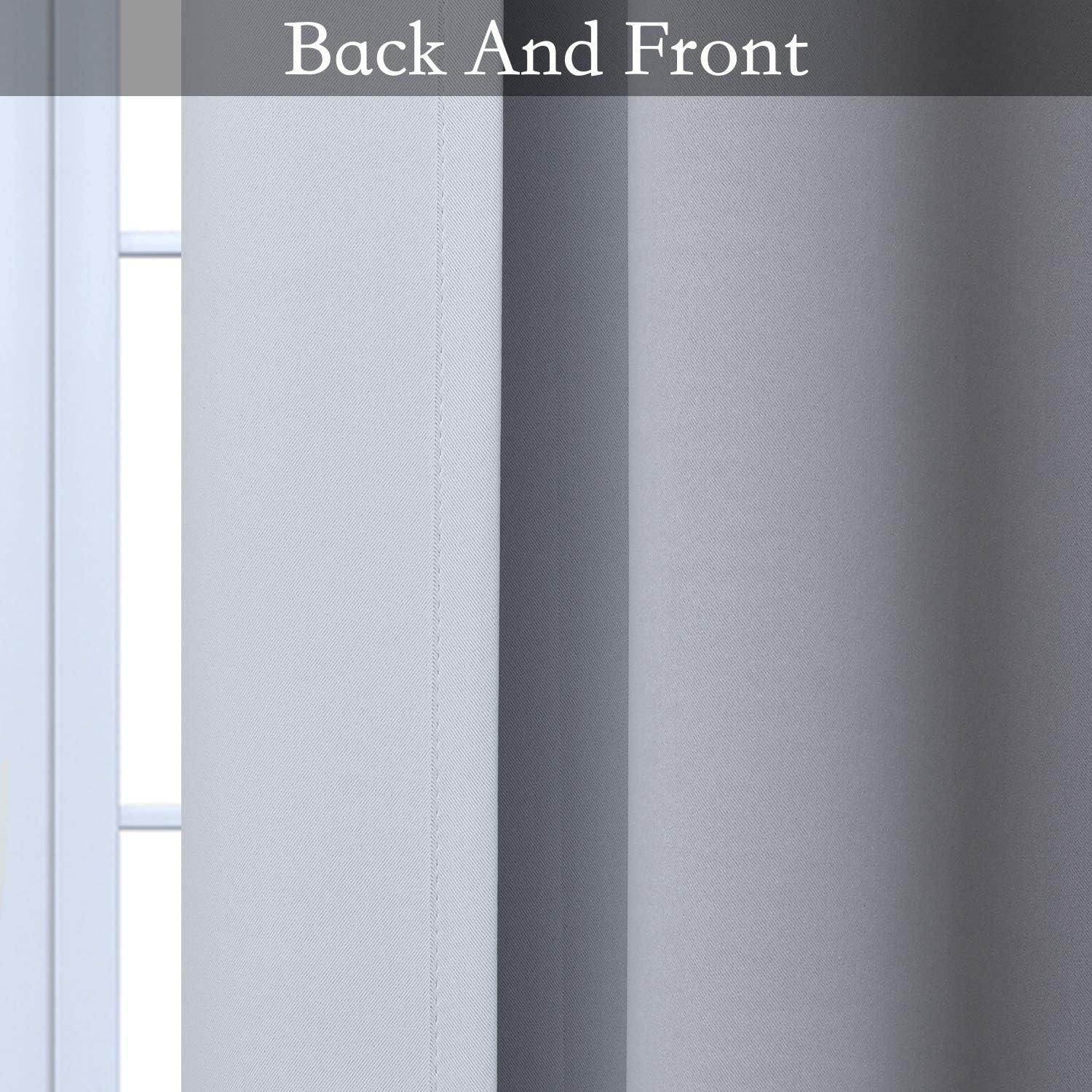 Simplehome Ombre Black to Grey White Curtains for Living Room 52Wx84L | Room Dar