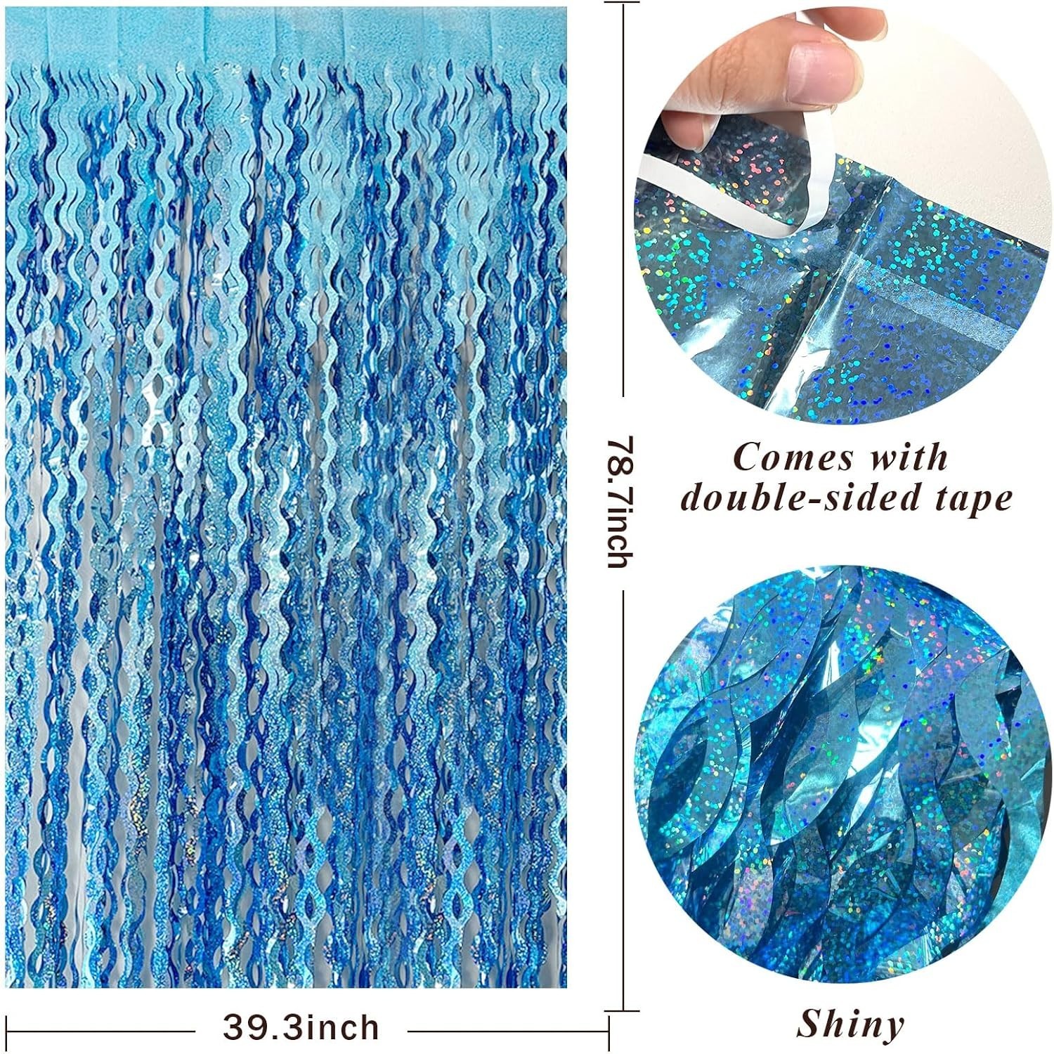 Reusable Metallic Wavy Fringe Backdrop Curtains – Perfect for All Occasions!