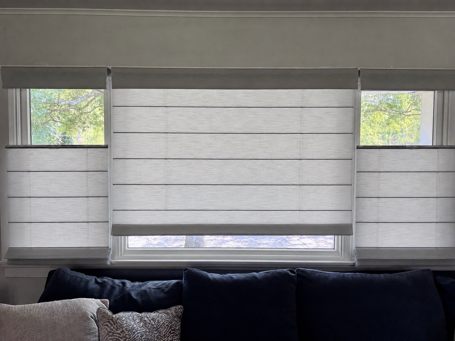 Top Down Bottom Up Cordless Blinds (3day) New Custom Linen Grey Color