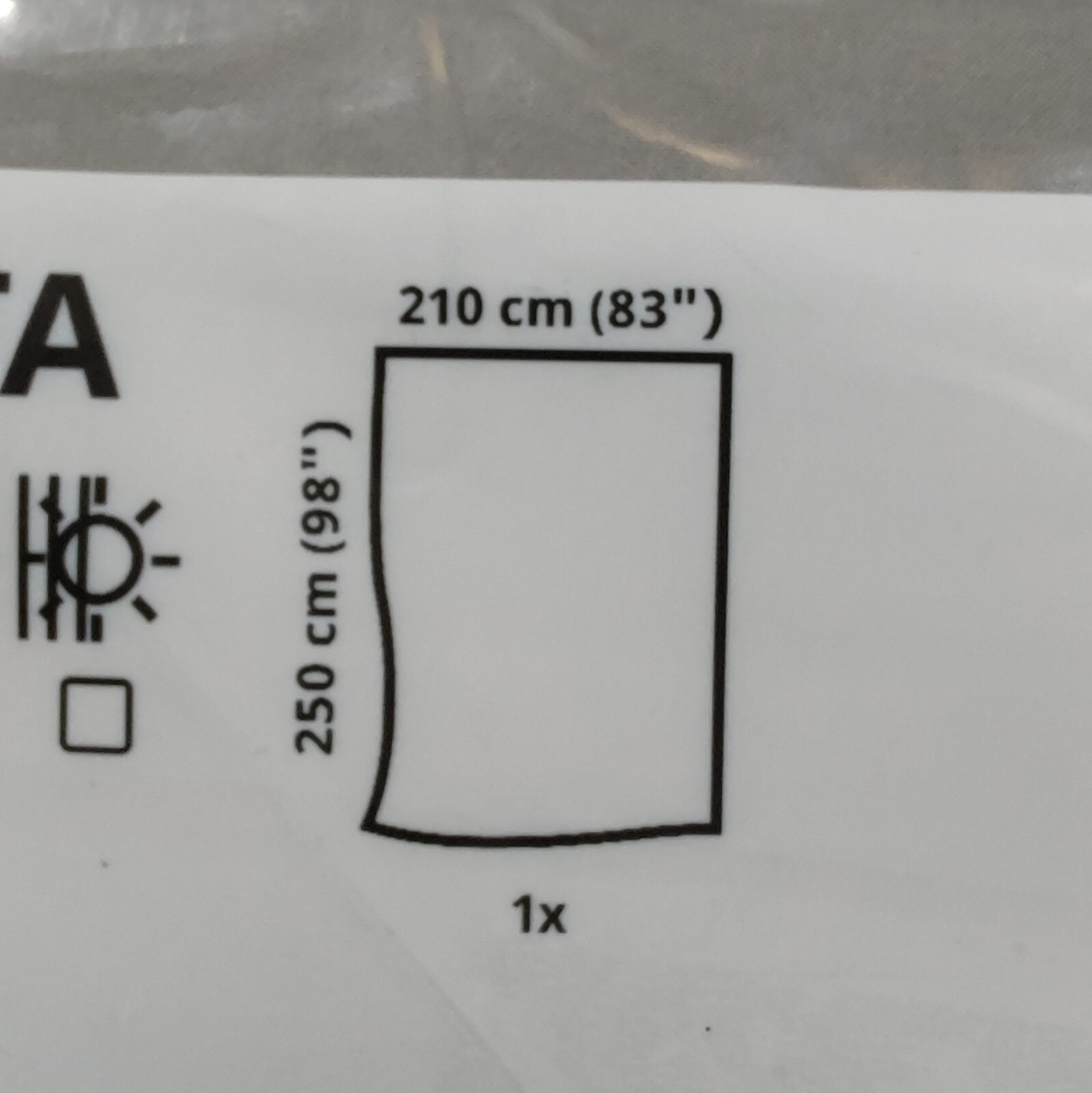 IKEA Bengta Block Out Curtain 1 Panel Light Green With Heading Tape 210×250 cm