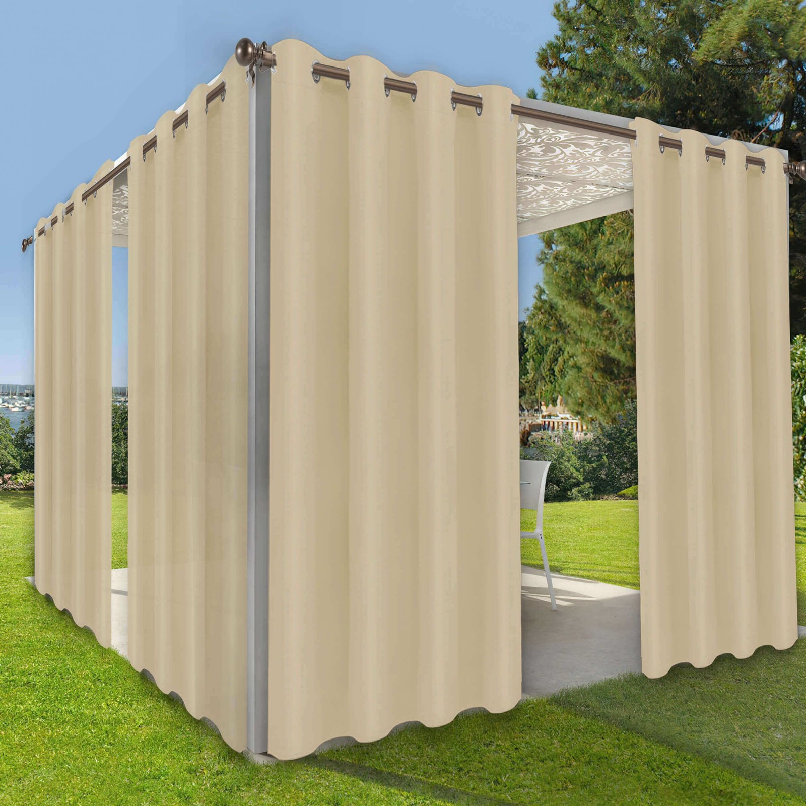 OutdoorLines Waterproof Indoor Outdoor 52″W x 84″L (Pack of 1), Beige