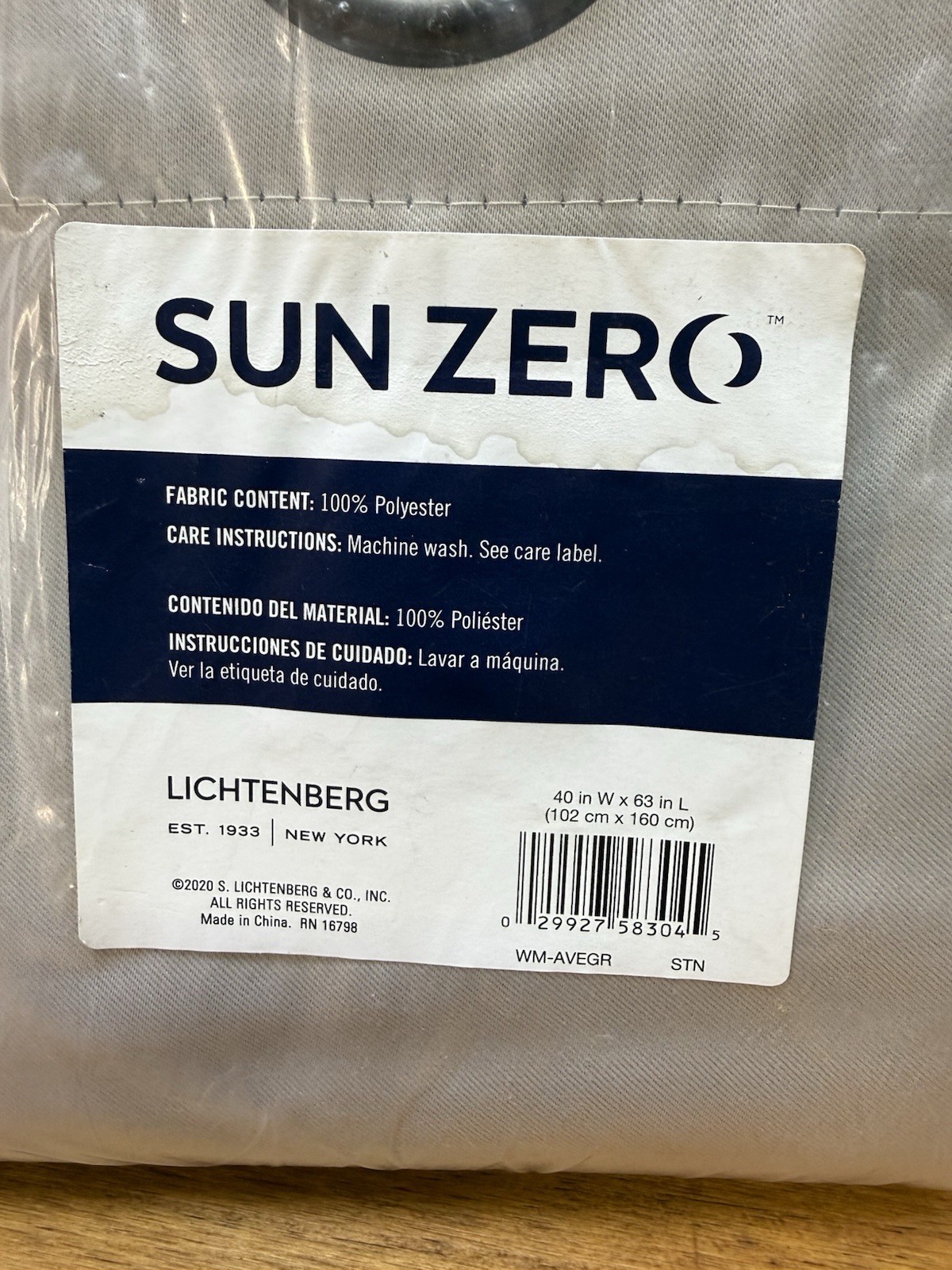 Sun Zero Grommet Top Lichtenberg White Curtains 40 in x 63 in 1 Panel Put