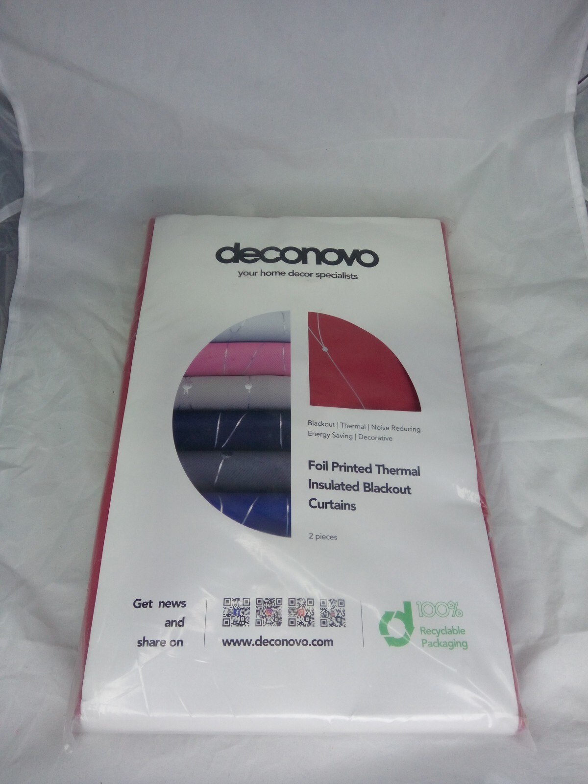 Deconovo Foil Pattern Blackout Curtains Wave Line W/ Dots Print Design