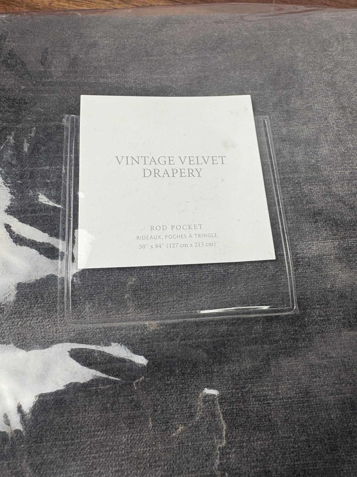 Restoration Hardware Vintage Velvet Drapery Privacy RP 50″W x 84″L Carbon NEW