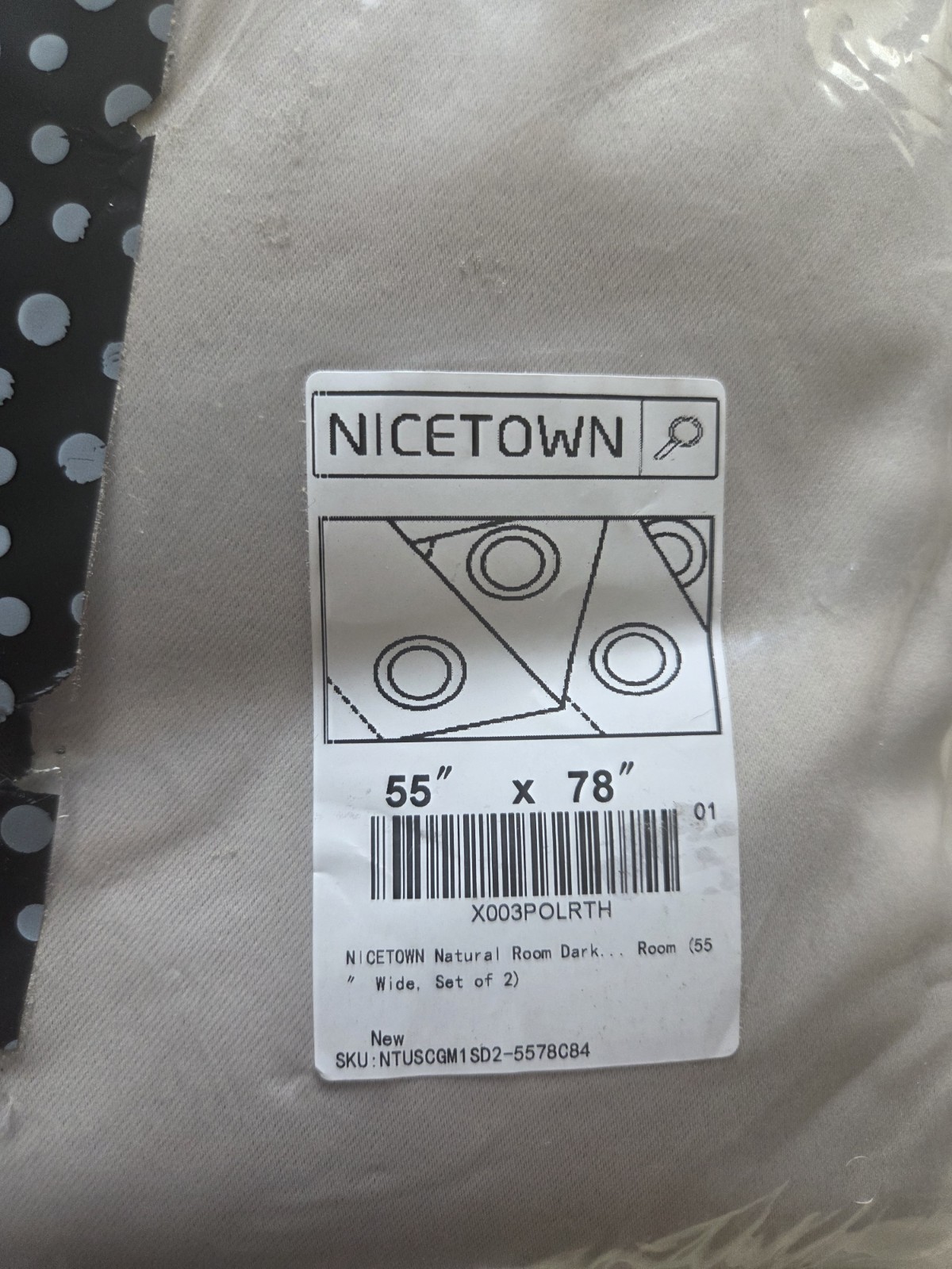 NICETOWN Natural Room Darkening Curtains 78″ Long, 55″ Wide Set of 2