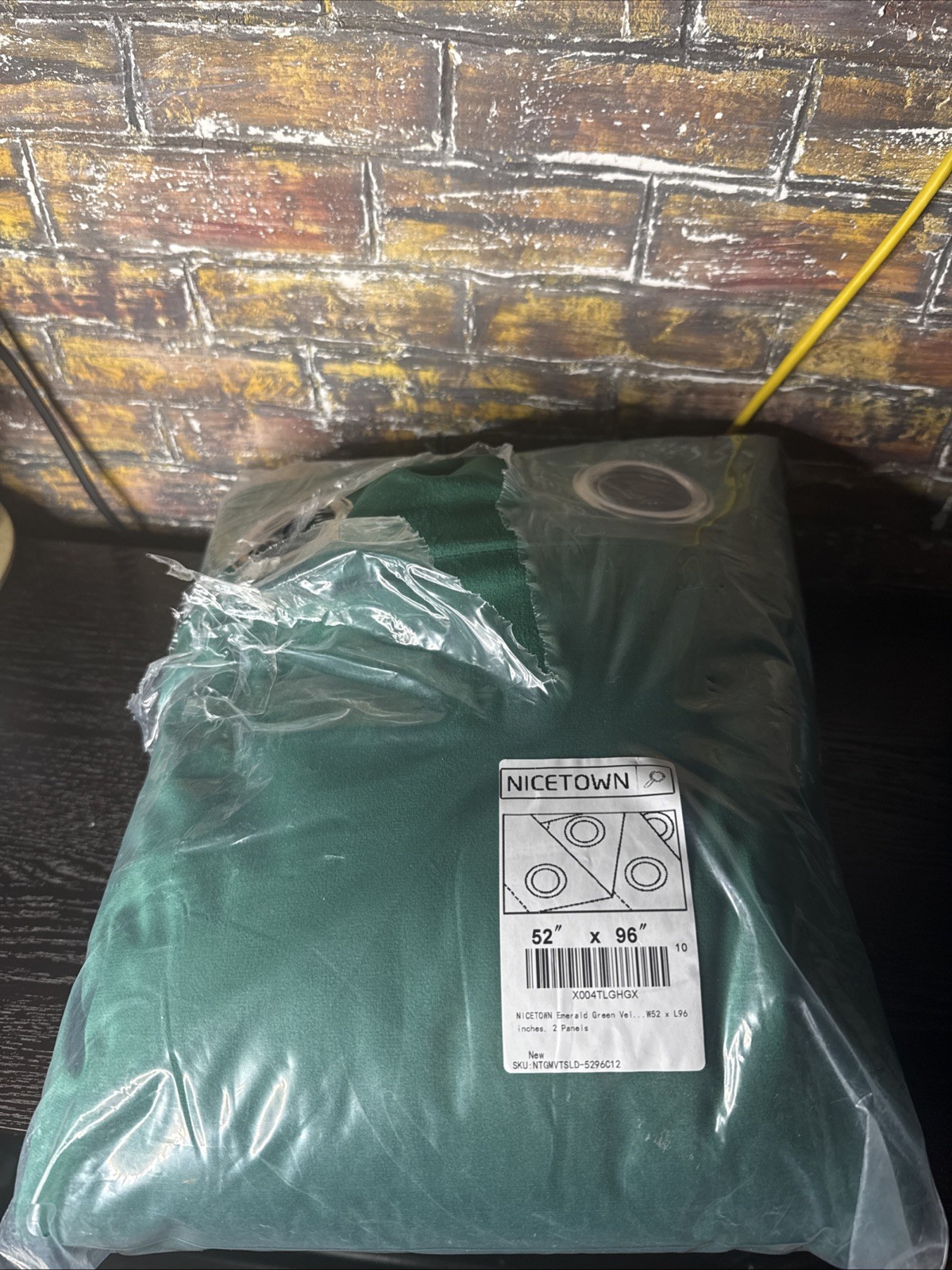 96in Long Velvet Curtains with Rod Hole 52″W x 96″L (Pack of 2) Emerald Green