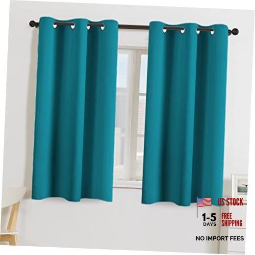 Curtains Blackout Curtains for Bedroom 54 Inch 42″W x 54″L (Pack of 2) Teal