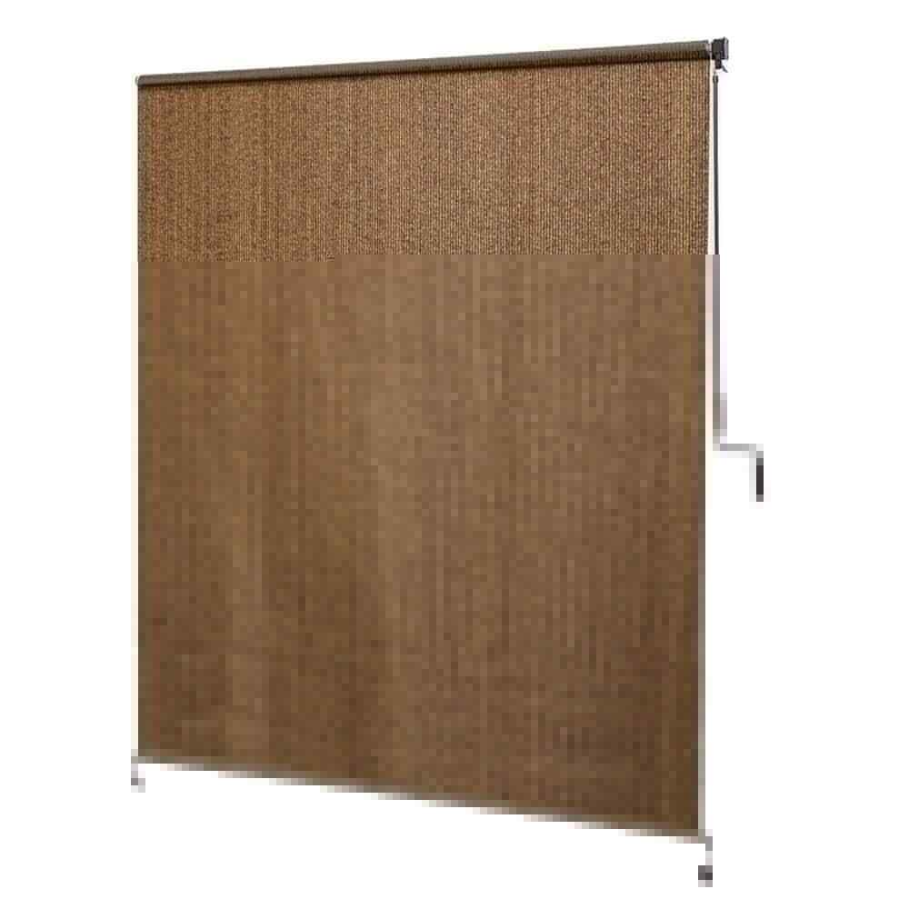 Coolaroo Exterior Roller Shade Walnut Fade Resistant Fabric 48 in. W x 96 in. L