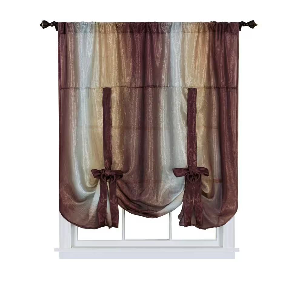 Ombre 50 In. W X 63 In. L Polyester Light Filtering Window Panel in Chocolate