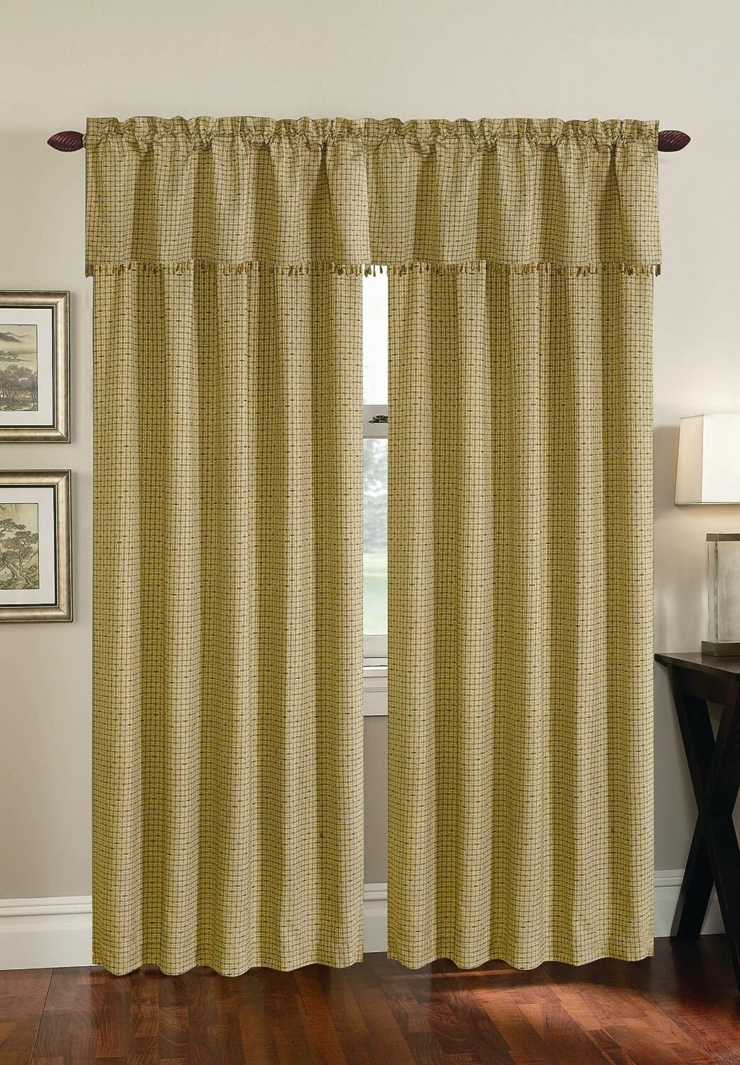 Birchwood slubbed and plain yarn chenille Box Weave Curtain