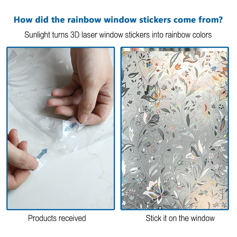 Window Privacy Film, Frosted Removable Glass Covering 17.5″ x 78.7″, White