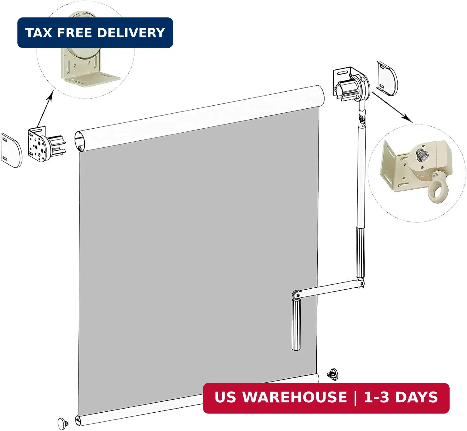 Universal Replacement Installation Accessories for Indoor/Outdoor Sunshade and R