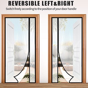 Transparent Reversible Left or Right Side Opening Insulated Door Curtain, Fits