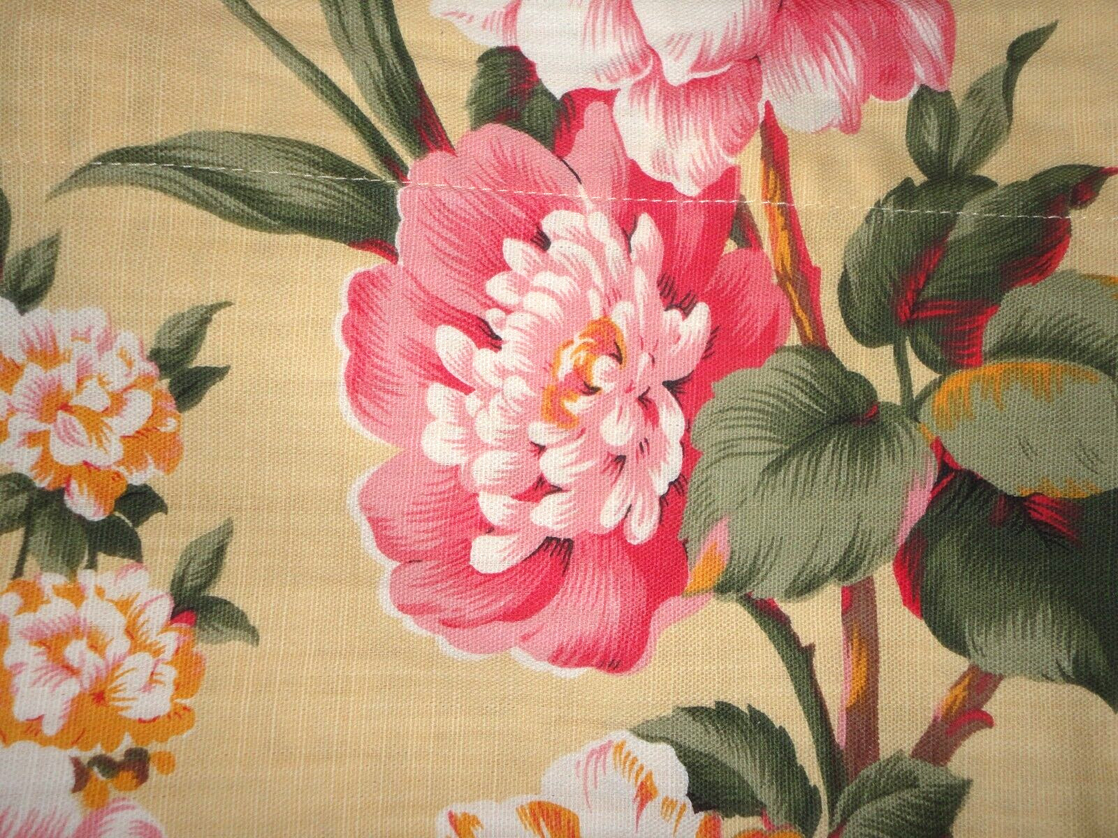 AMERICAN LIVING AZALEAS HIBISCUS Tropical FLORAL RATTAN VALANCE 17×72 Gold Pink