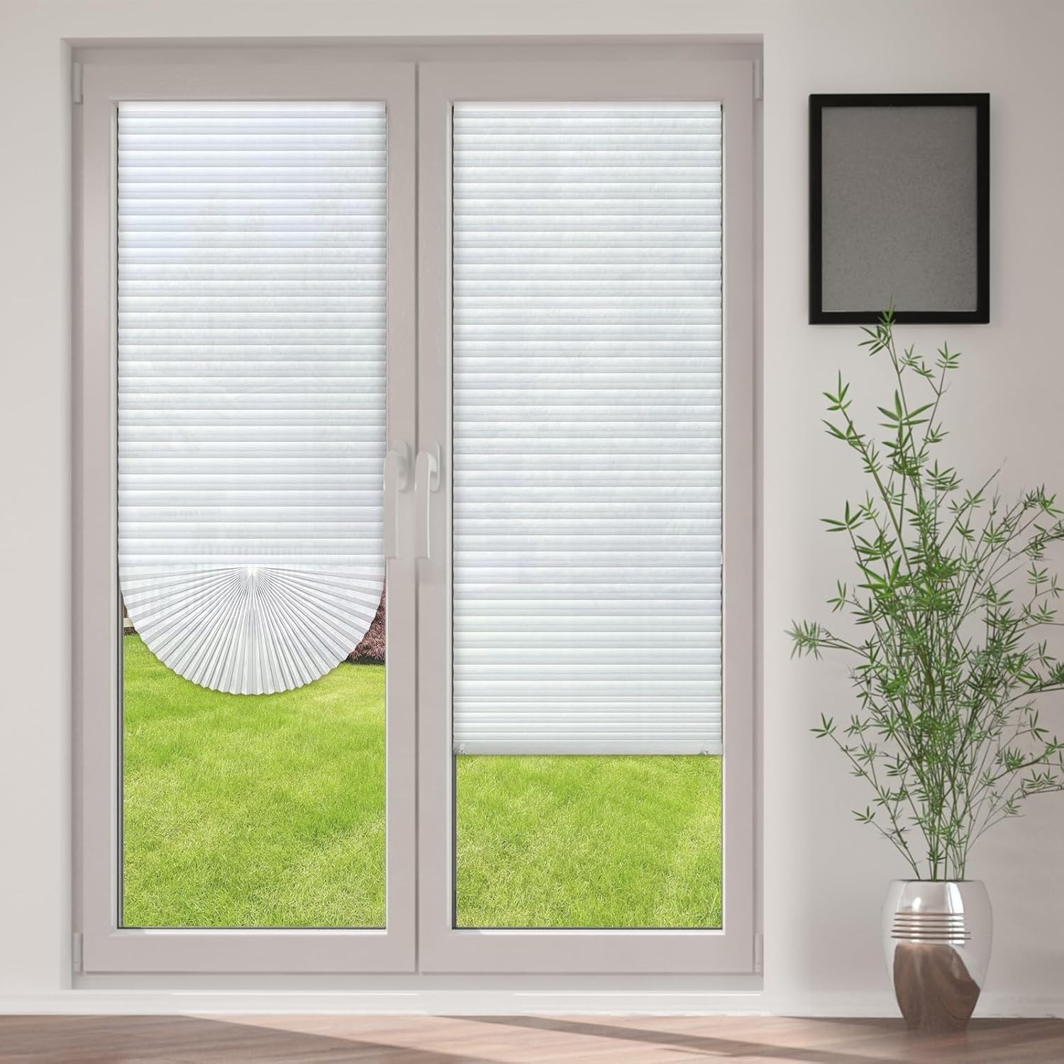 2 Pcs 23 x 110 Inches Temporary Blinds No Tools Cut to Size Fabric Paper Shad…