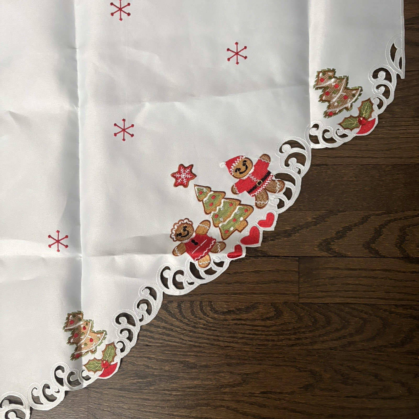 Gingerbread Embroidered Swag Curtains 2 Pc Set 36 Inch Long 29 In Wide Polyester