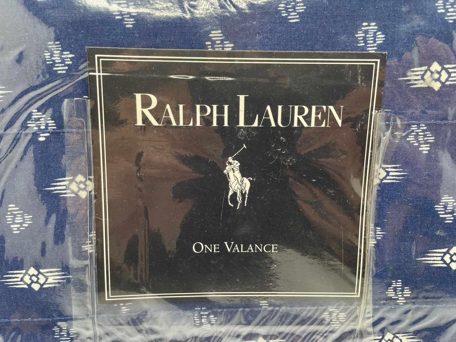 VTG 1995 Ralph Lauren Home Collection Shelley Indigo Valance 84″x15″ Blue White