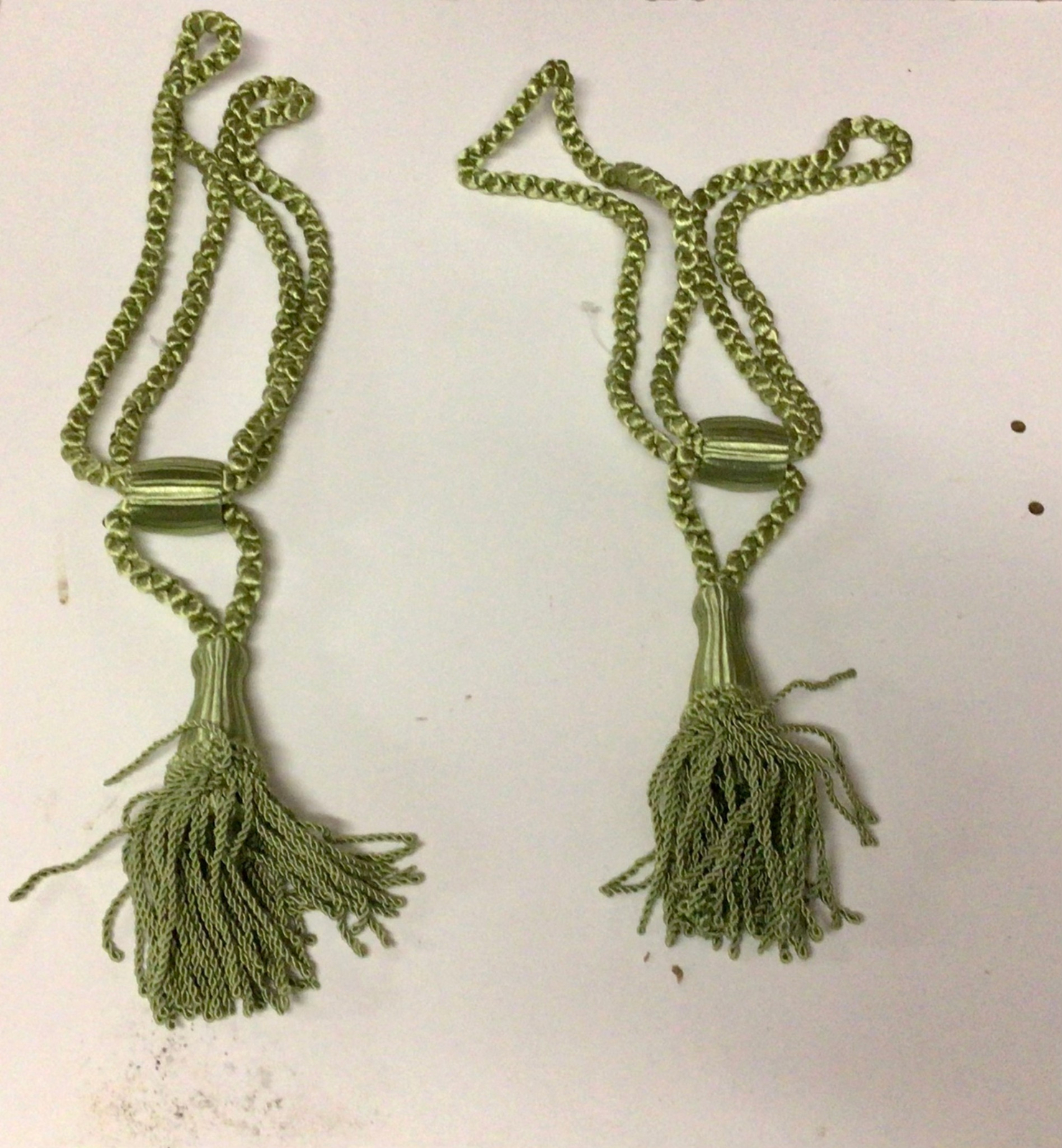 TL43 2 Mint Green 24″ Curtain Tiebacks 5-1/2″ Tassels