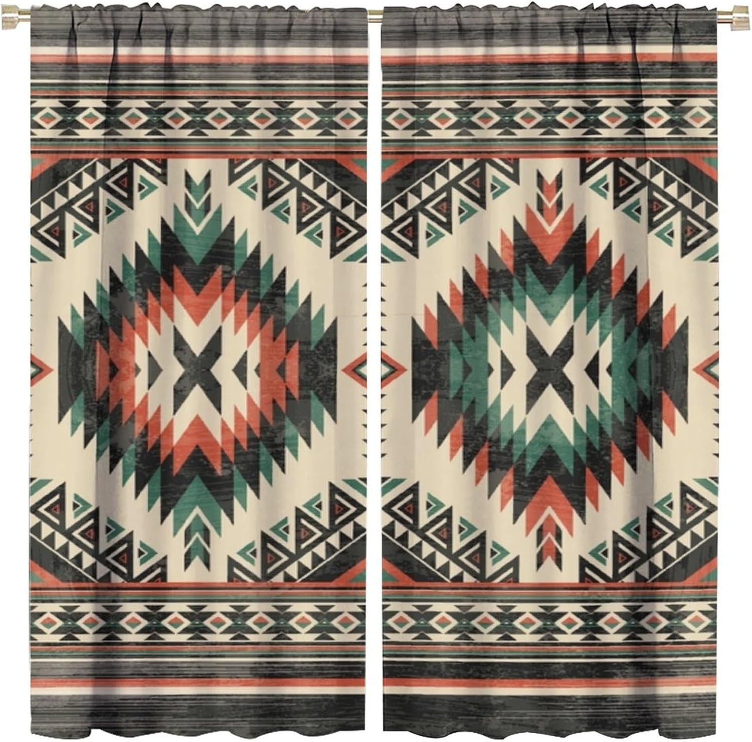 Aztec Thermal Insulated Curtain, Native American South Western Fantasy Boho Trib
