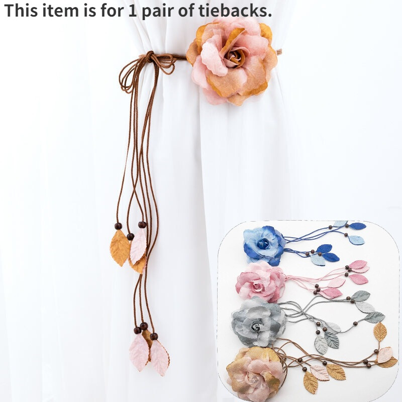 1 Pair 3D Flower Curtain Tie Backs Holdback Tieback Holders Living Room Decor