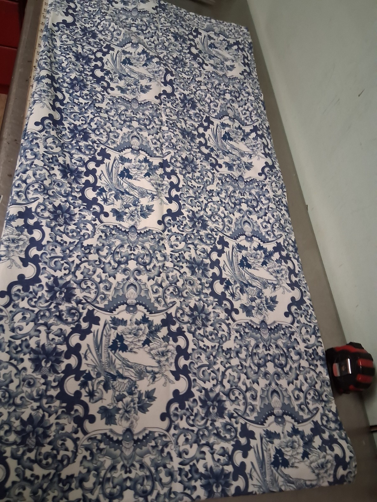 Ralph Lauren Porcelain-Single Lined Rod Pocket Drape-Gorgeous! Blue & White