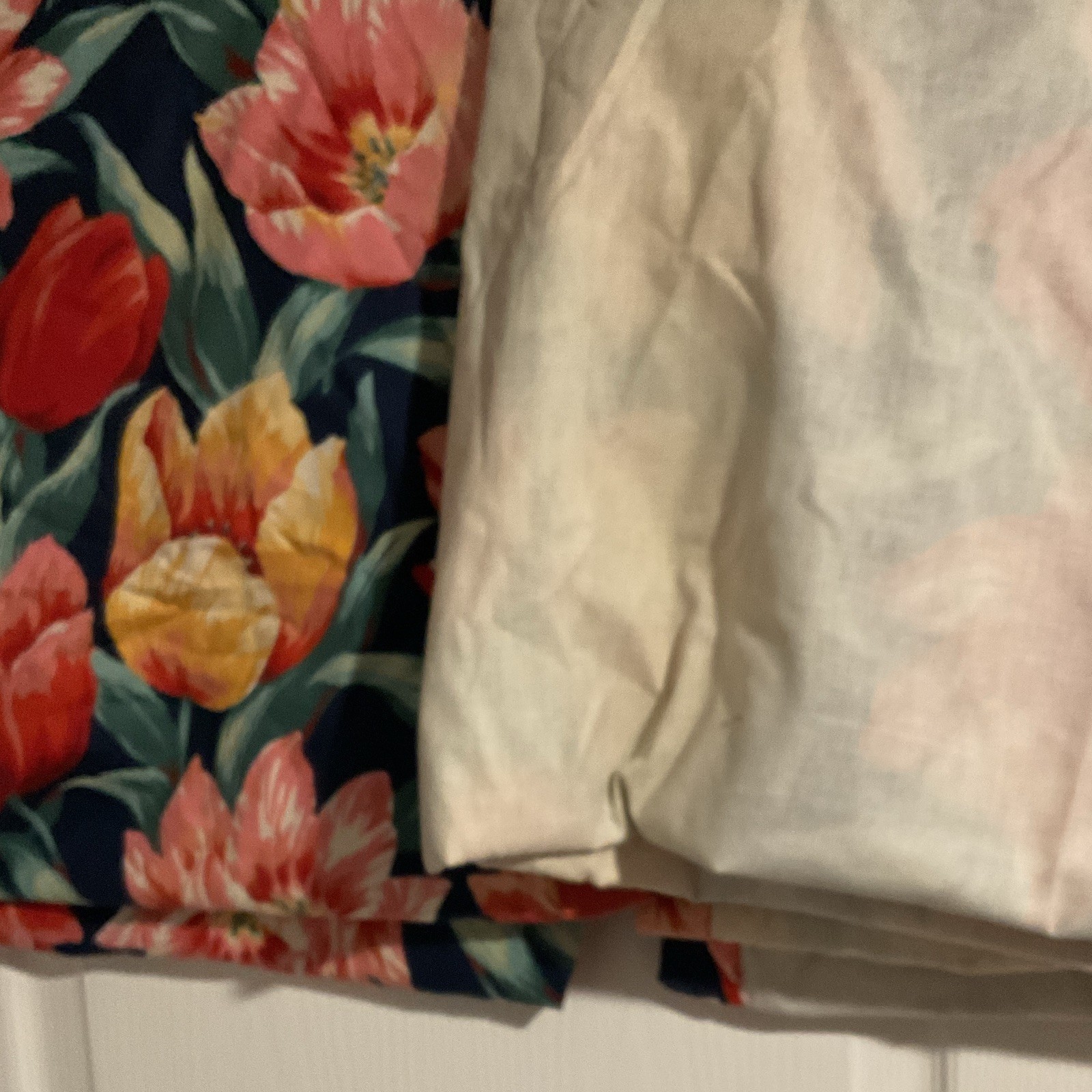 Two Multicolor Floral Grommet Curtain Drapes Set 74 1/2 W x 84 3/4 L
