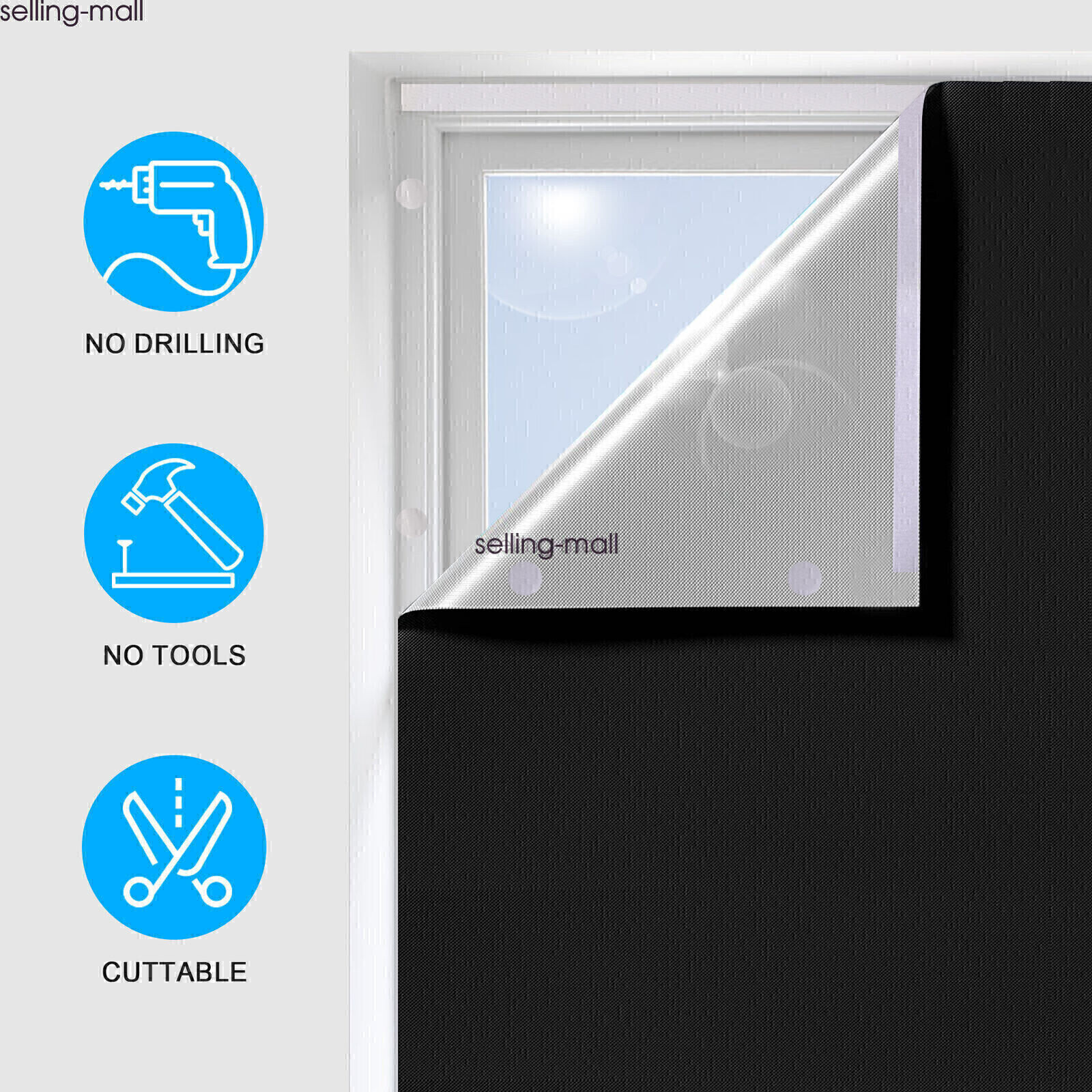 100% Blackout Curtains Window Door Shades Blocking Drapes for Nursery 72INCH