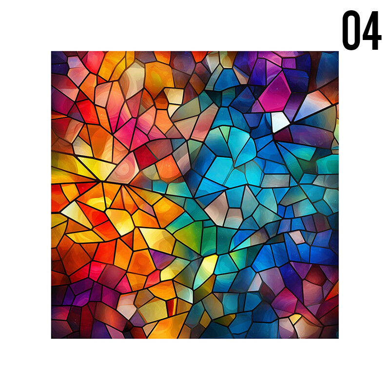 Church Stained Glass Film Frosted Window Sticker Bathroom Office HomeDecor Retro