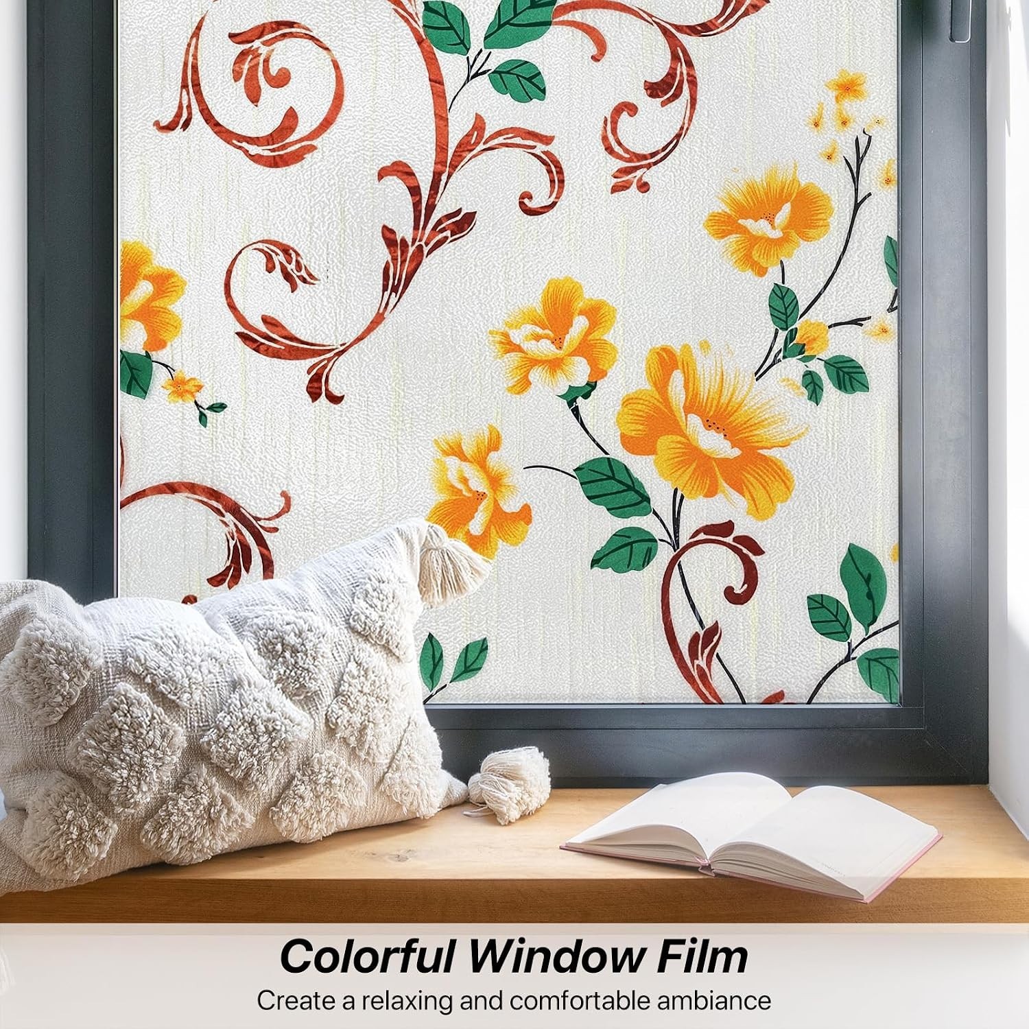 Stained Glass Window Privacy Film – UV Blocking & Easy Installation Kit
