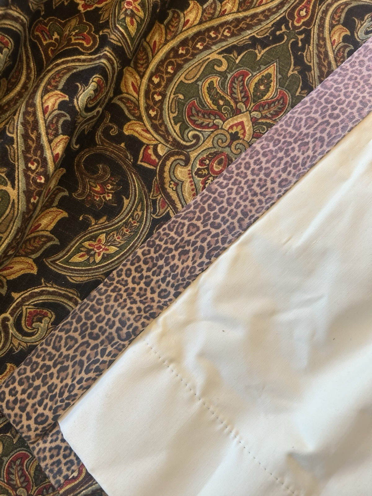 Custom Heavy DRAPES Paisley Jacquard Weighted Lined 21×88” Leopard Dark 2 Panels