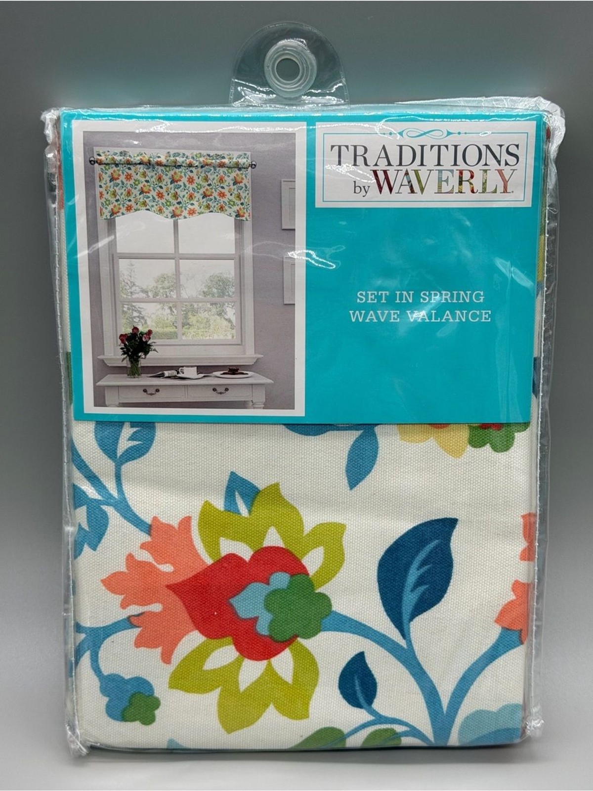 Traditions by Waverly Set in Spring Wave Valance Capri Floral Dopamine Decor NIP