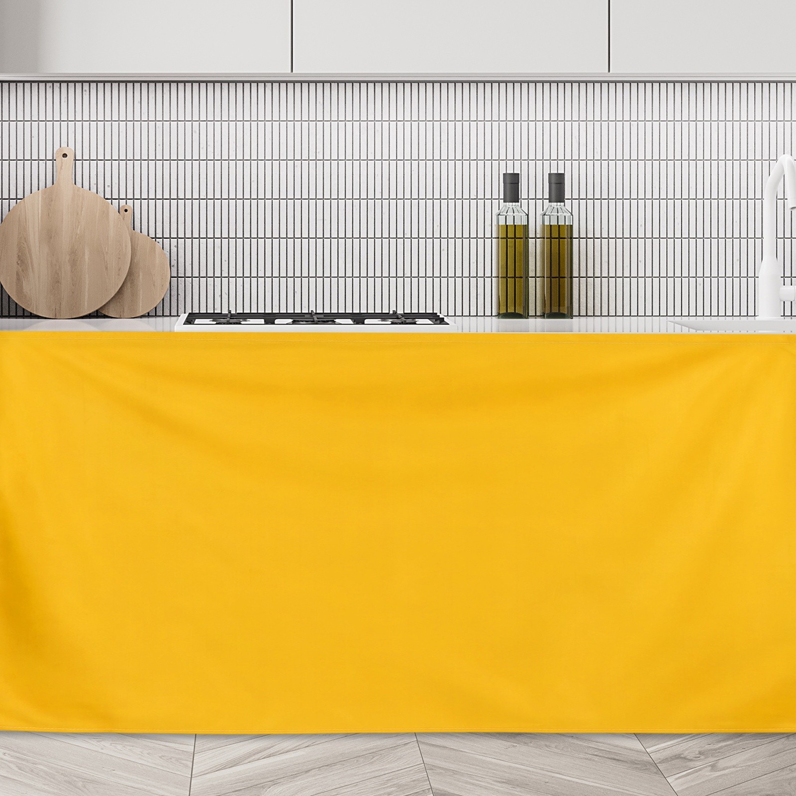 Cabinet Curtains, Dust Proof Kitchen Privacy Curtain (35.4″x27.6″, Yellow)