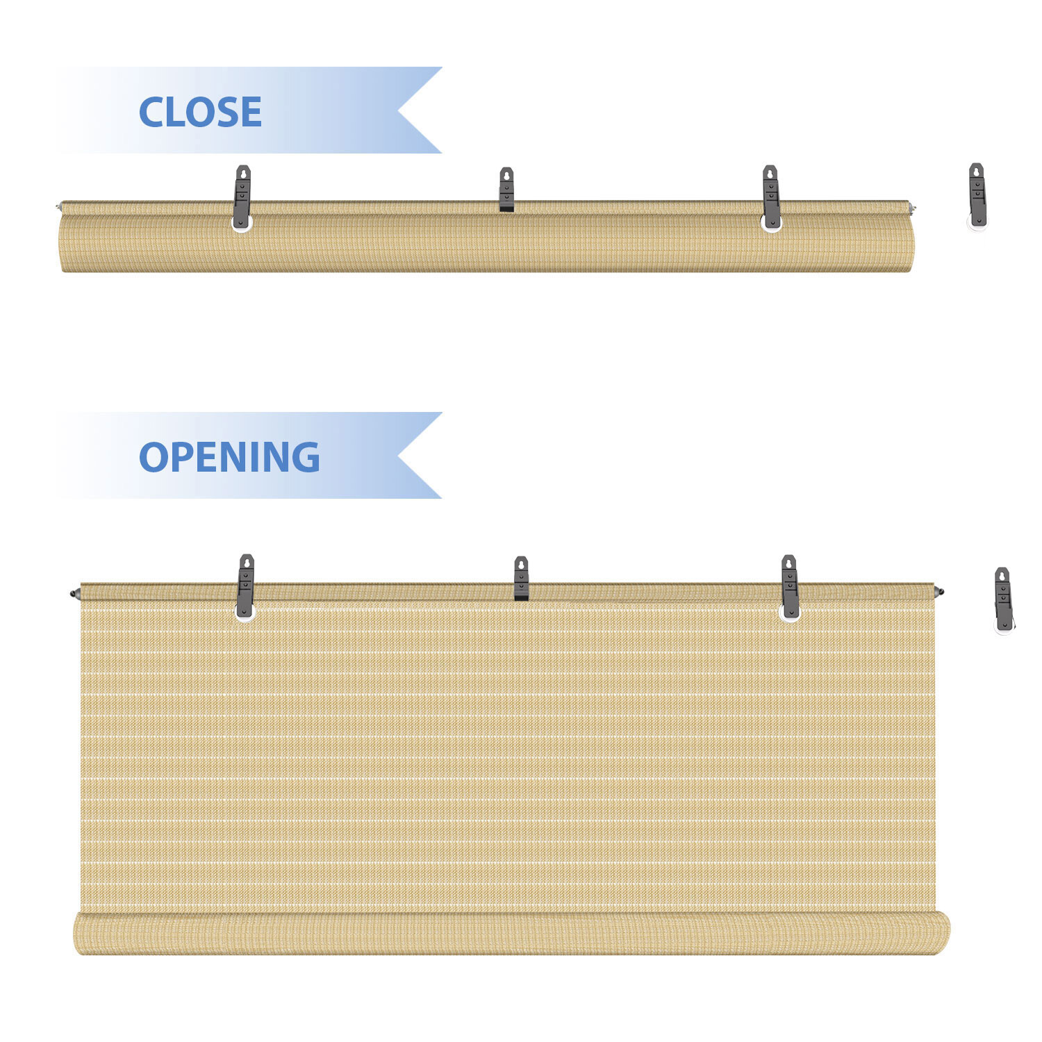 Beige Roller Shade Roll up Shades Outdoor Patio Porch Pergola Balcony Backyard