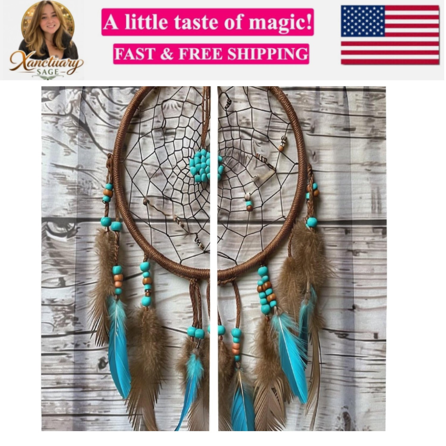 Retro Dream Catcher Blackout Curtains for Bedroom/Living Room, Glam Feather W…