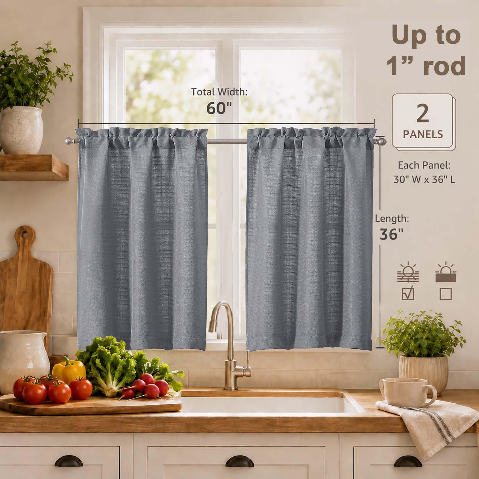 Chyhomenyc 2 Panels Dark Grey Kitchen 30″W x 36″L (Pack of 2),