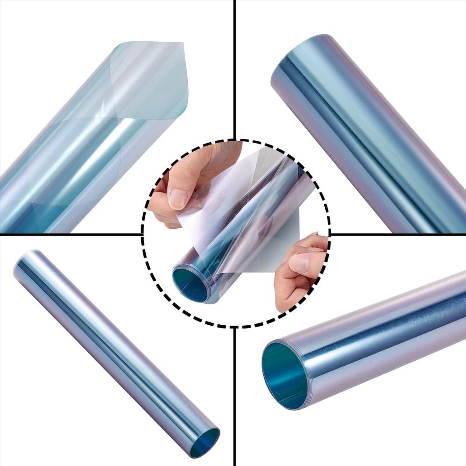 Dark Blue Chameleon Windshield Tint Car Window Foils Solar Protection Film Wi…