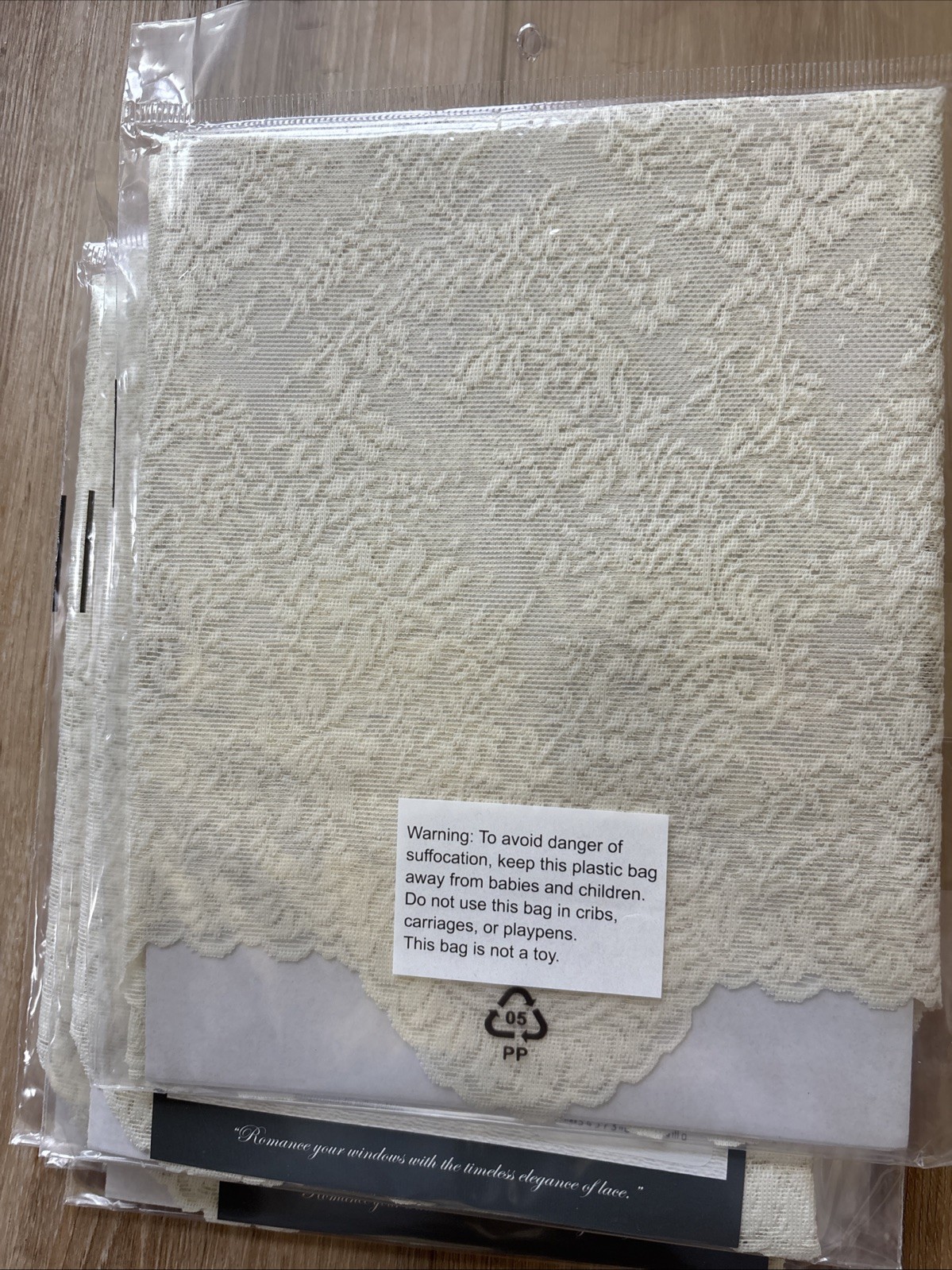 Heritage Lace Curtains, Floret Style, 60×16 Valance, Color: Ecru