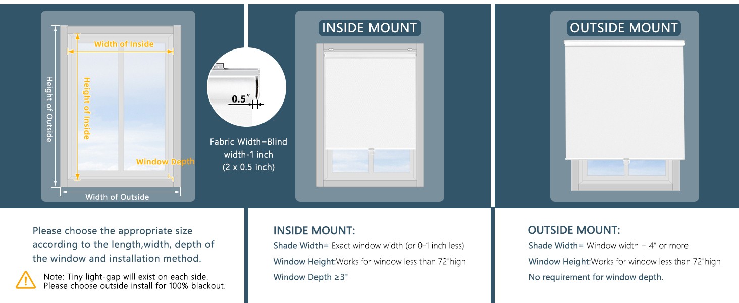 Roller Window Shades Free-Stop Cordless Blackout Blinds, Thermal Insulated Pull