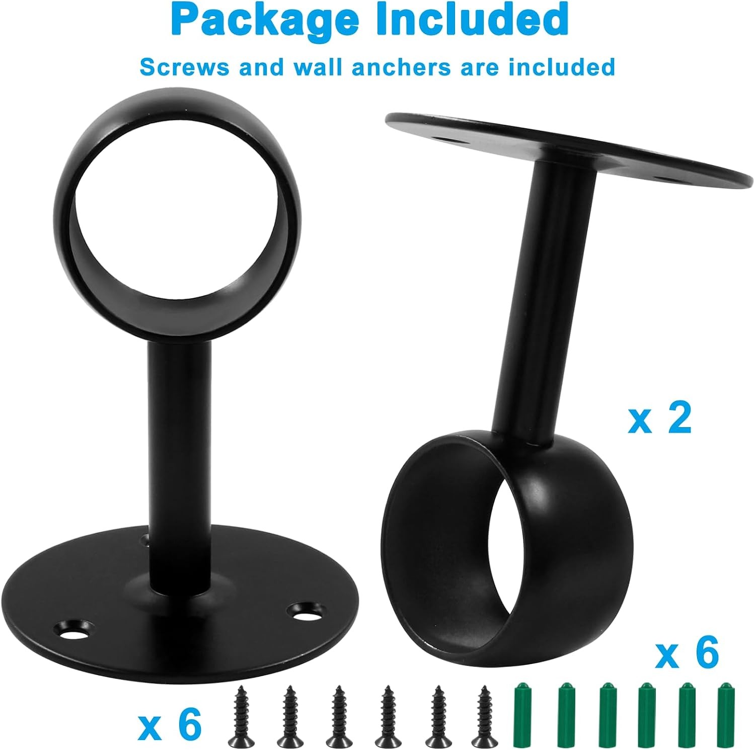 1-1/2 Inch Curtain Rod Ceiling-Mount Bracket, Stainless Steel Flange Rod Holder