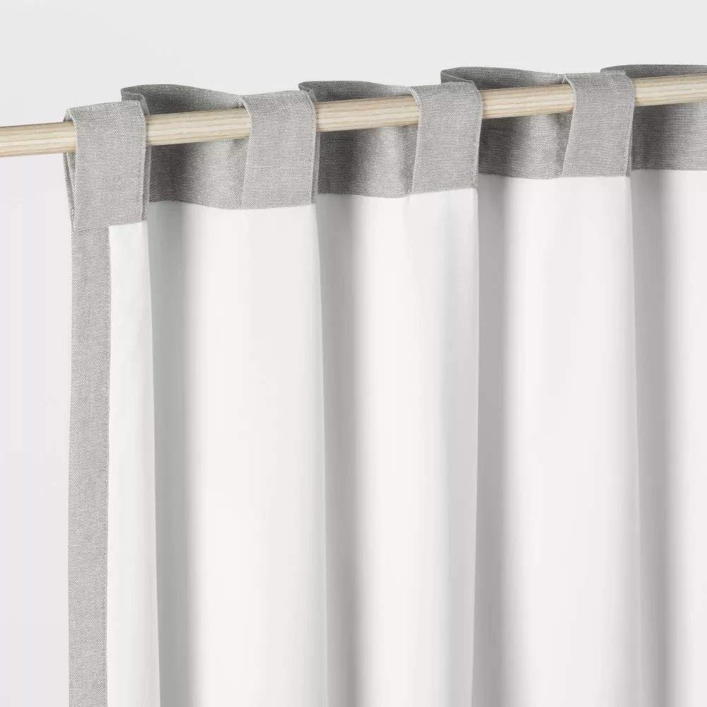 Pillowfort Heather Gray Chambray Cotton Blackout Single Curtain Panel 42″ x 63″