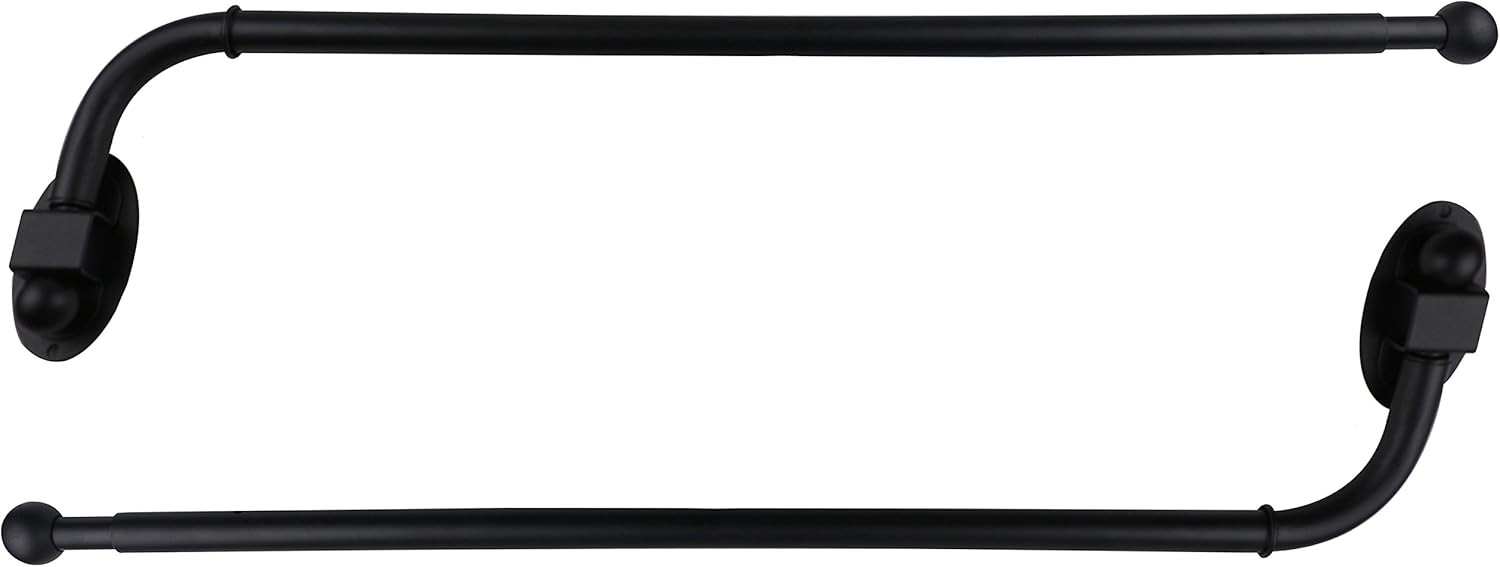 Set of 2 Swing Arm Rods, 3/4-inch Diameter, 24-inch to 38-inch, Black