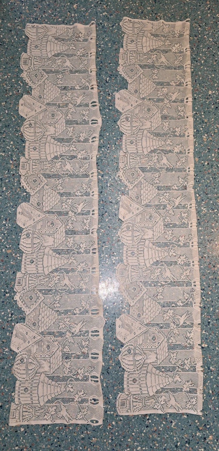 Heritage Lace Birdhouse Lace Pair Of Valance White 60″ x 12 ” Hummingbird