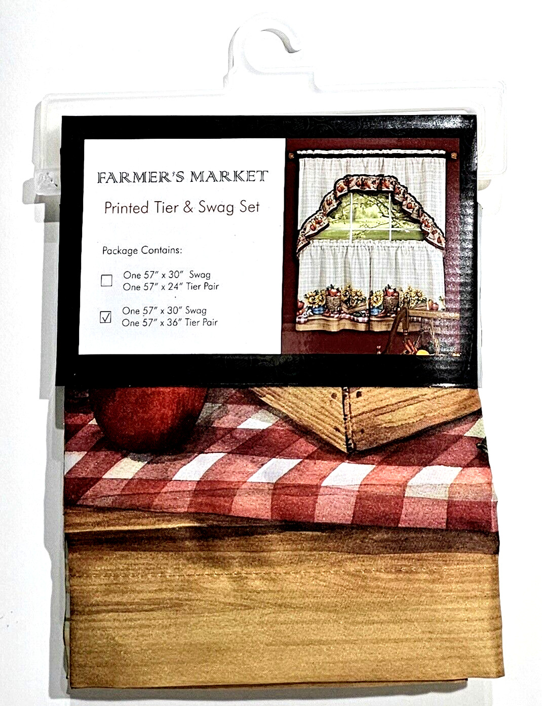 Farmer’s Market Printed Tier & Swag Set 57×30 Swag 57x36in Tier Pair
