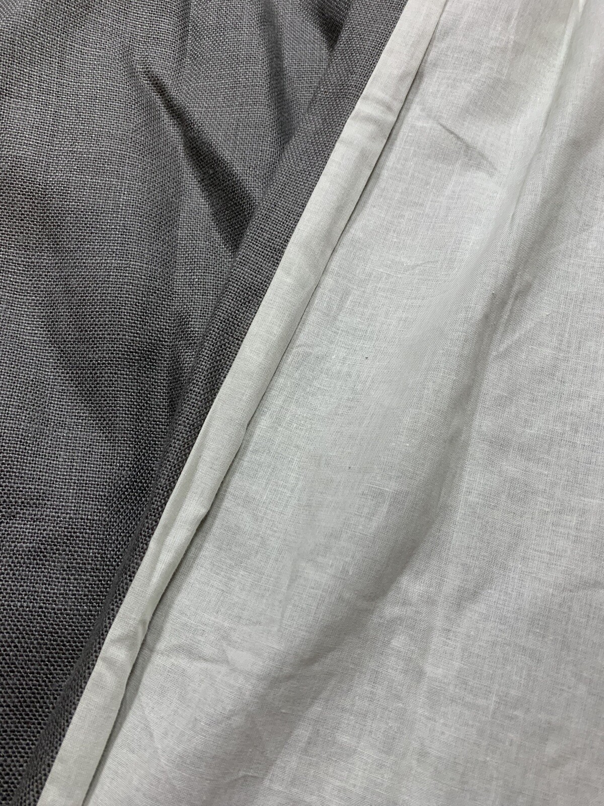 Restoration Hardware Belgian Textured Linen Curtain Fog Grey French Pleat 96X46