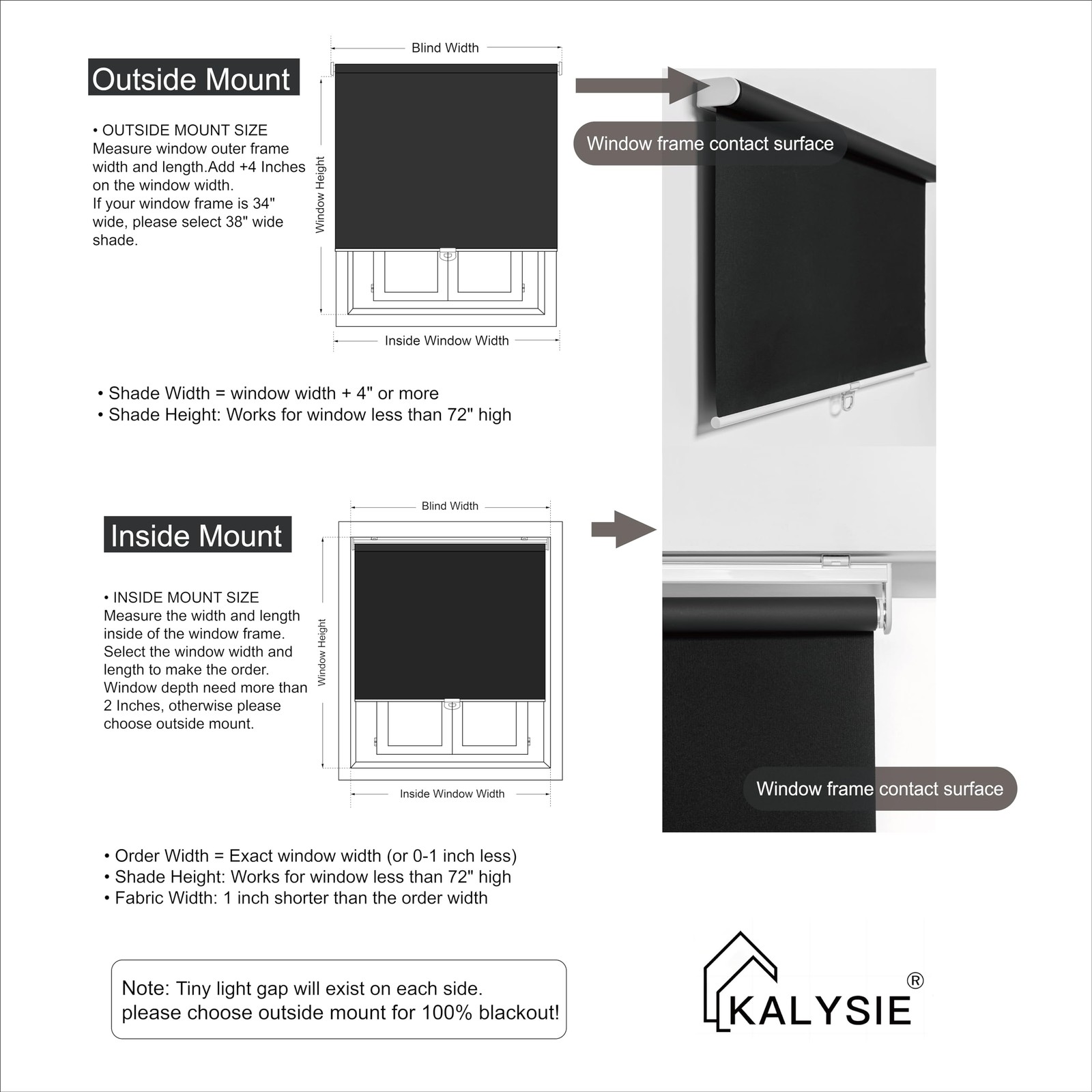 Cordless 100% Blackout Roller Shades for Windows and Doors, Pull Down Room Da…