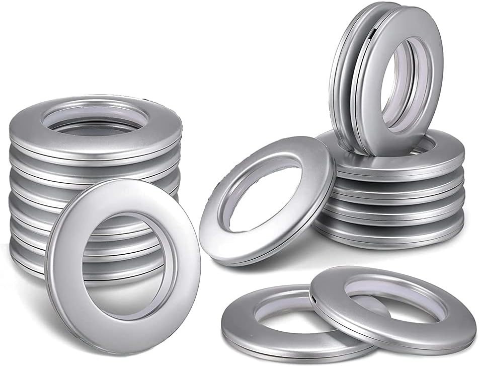 Polished Silver Curtain Grommets 16 Pack, 1-9/16 Inch Silencer Design